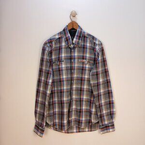 Fellows United Men’s Medium Plaid Button-Up Shirt 100% Cotton Amsterdam Design
